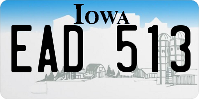 IA license plate EAD513