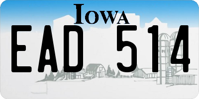 IA license plate EAD514