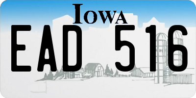 IA license plate EAD516