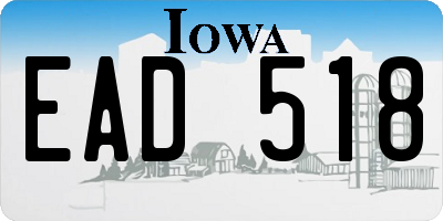 IA license plate EAD518