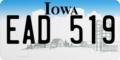 IA license plate EAD519