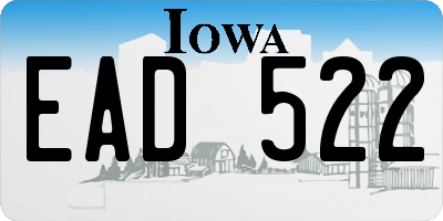 IA license plate EAD522