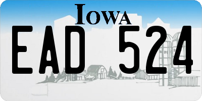 IA license plate EAD524