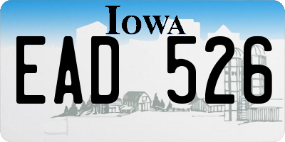 IA license plate EAD526