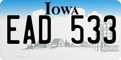 IA license plate EAD533