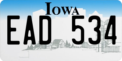 IA license plate EAD534