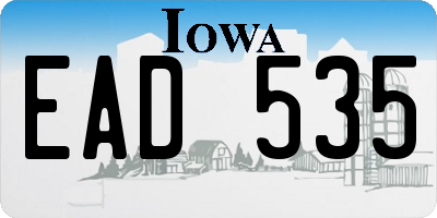 IA license plate EAD535