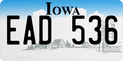 IA license plate EAD536