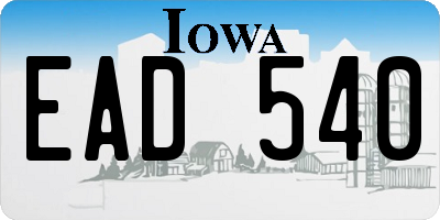 IA license plate EAD540