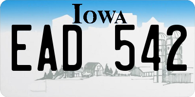 IA license plate EAD542