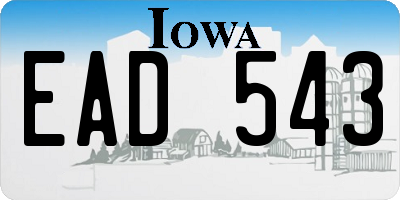 IA license plate EAD543