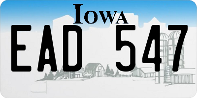 IA license plate EAD547