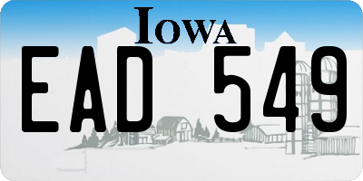 IA license plate EAD549