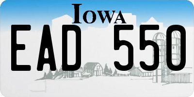 IA license plate EAD550