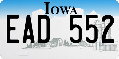 IA license plate EAD552
