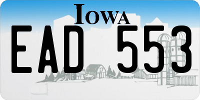 IA license plate EAD553