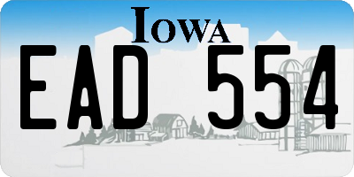 IA license plate EAD554