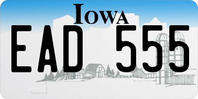 IA license plate EAD555