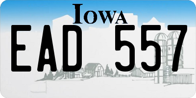 IA license plate EAD557