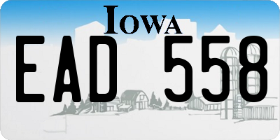 IA license plate EAD558