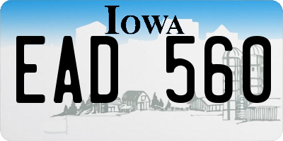 IA license plate EAD560