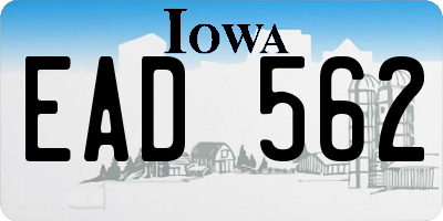 IA license plate EAD562