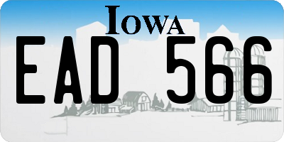 IA license plate EAD566