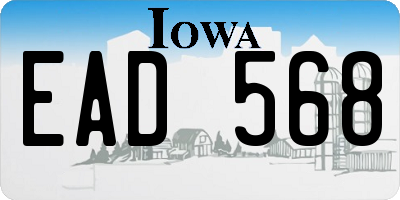 IA license plate EAD568