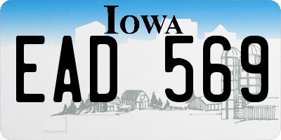 IA license plate EAD569