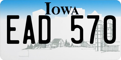 IA license plate EAD570