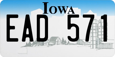 IA license plate EAD571