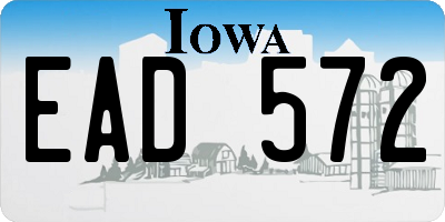 IA license plate EAD572