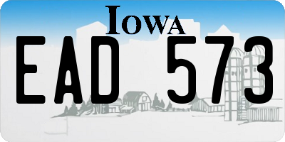 IA license plate EAD573