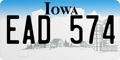 IA license plate EAD574