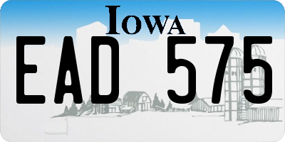 IA license plate EAD575