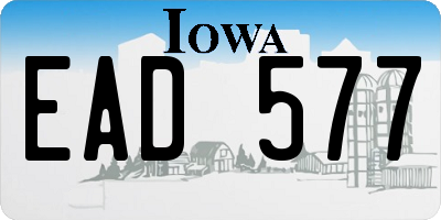 IA license plate EAD577