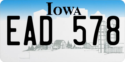 IA license plate EAD578