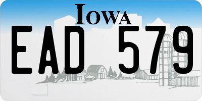 IA license plate EAD579