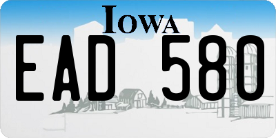 IA license plate EAD580