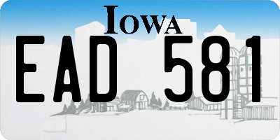 IA license plate EAD581