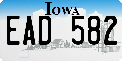 IA license plate EAD582