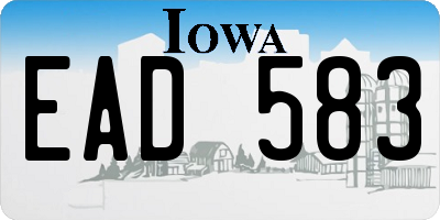 IA license plate EAD583