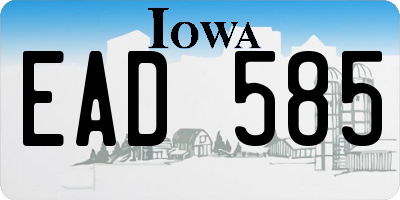 IA license plate EAD585