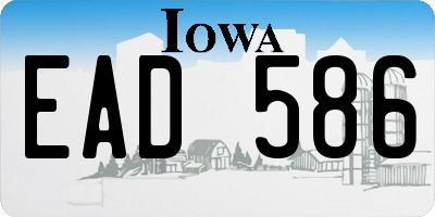 IA license plate EAD586