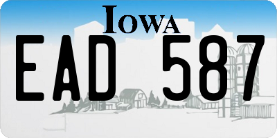 IA license plate EAD587