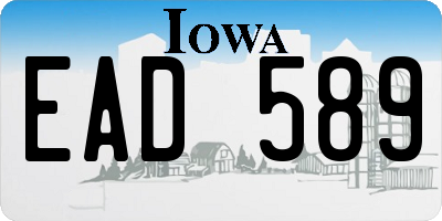 IA license plate EAD589