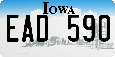 IA license plate EAD590