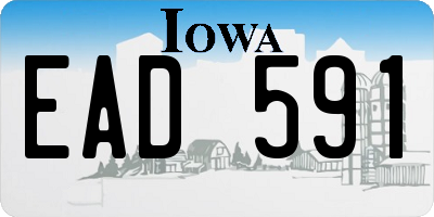 IA license plate EAD591