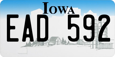 IA license plate EAD592