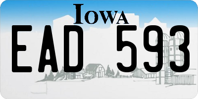 IA license plate EAD593